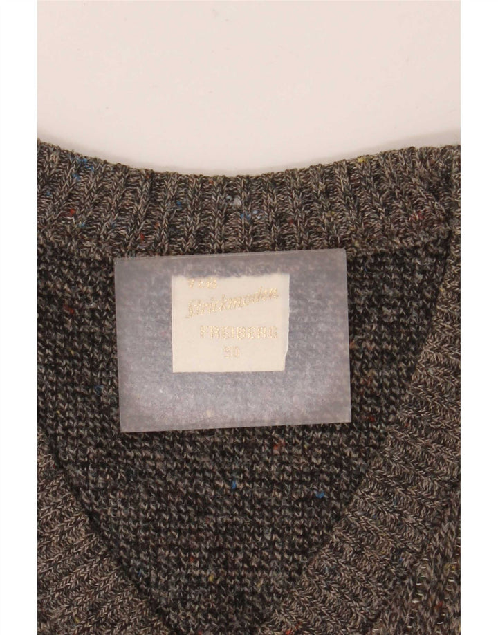 Strickmoden Herren-Pullover mit V-Ausschnitt IT 50 Mittelgrau Geometrisch