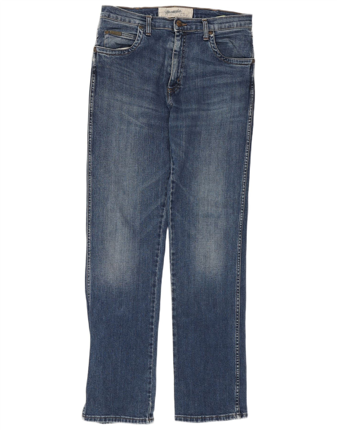 WRANGLER Herren Straight Jeans W32 L33 Blaue Baumwolle
