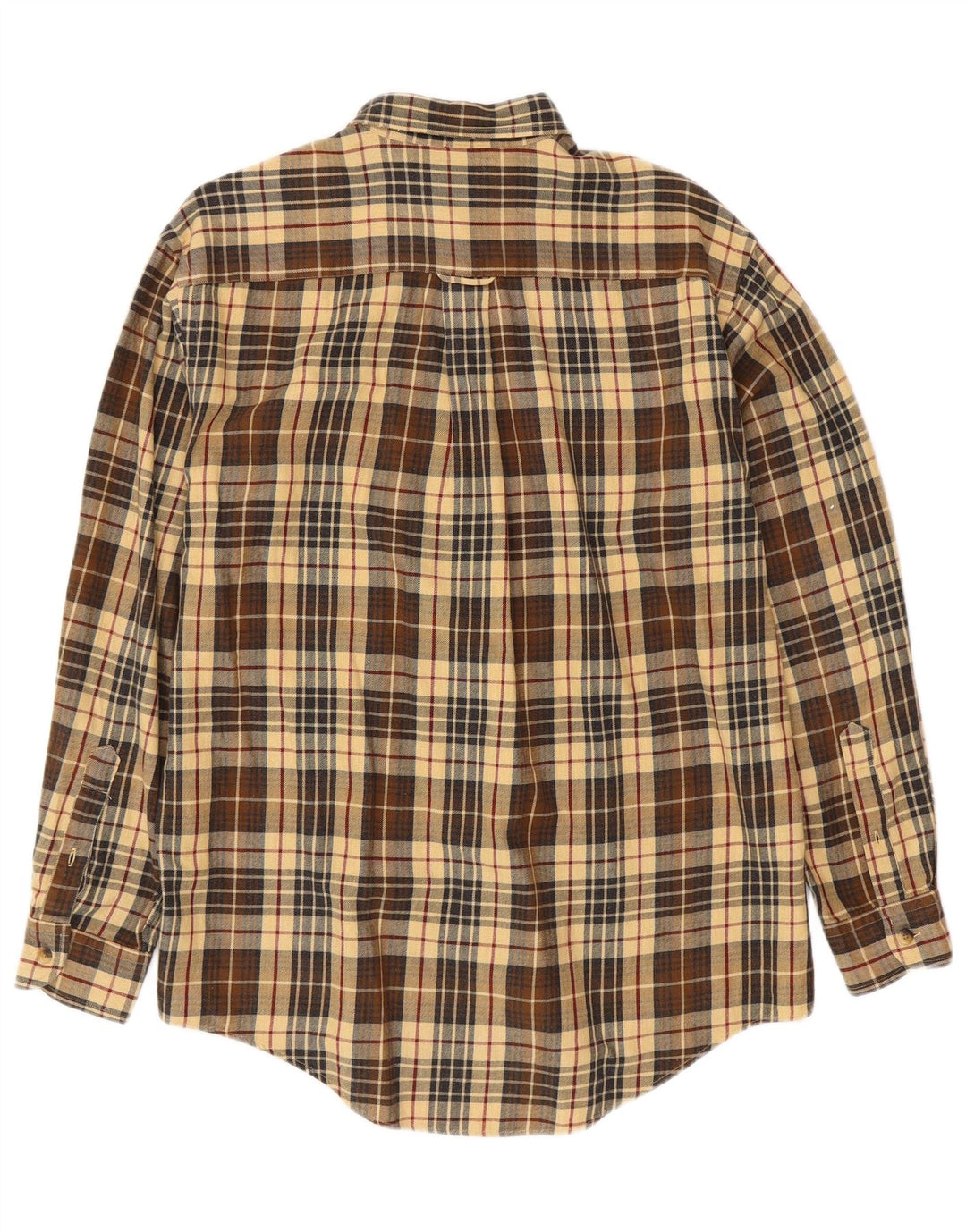 NAUTICA Herren-Flanellhemd aus mittelbraun karierter Baumwolle