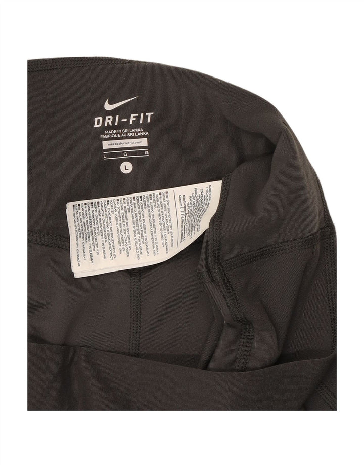 NIKE Womens Dri Fit Bermuda Sport Shorts UK 14 Large Grey Polyester