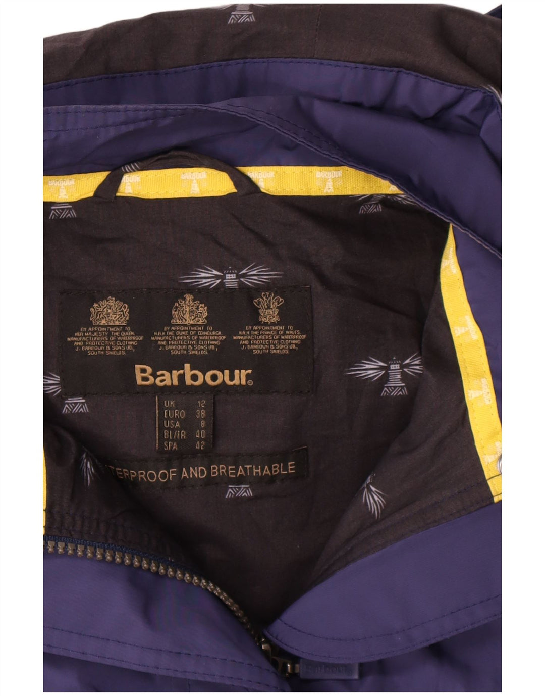 Barbour Damen-Windbreaker-Mantel mit Kapuze, UK 12, mittleres Marineblau