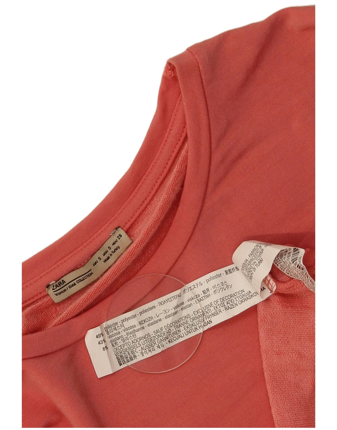 Zara Damen Tunika-Oberteil UK 10 Small Rosa Polyester