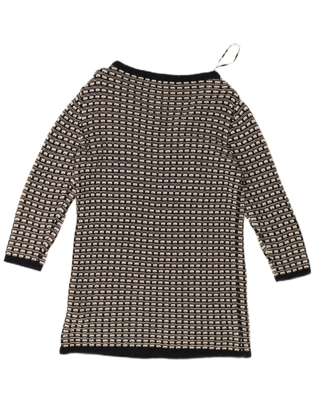 Marks & Spencer Damen-Strick-Tunika-Kleid, Größe S, Schwarz, Geometrisch
