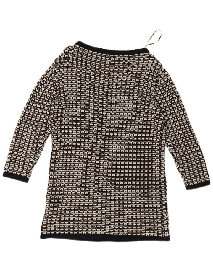 Marks & Spencer Damen-Strick-Tunika-Kleid, Größe S, Schwarz, Geometrisch
