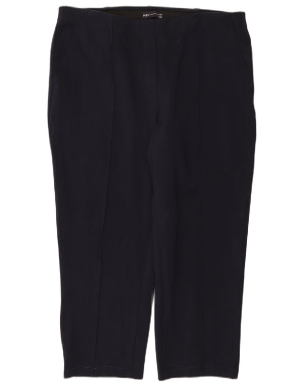 Gerade geschnittene Damenhose von Marks & Spencer, UK 18, XL W38 L24, Marineblau