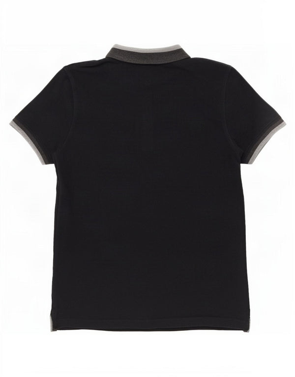 Lyle & Scott Herren-Poloshirt aus mittelschwarzer Colourblock-Baumwolle