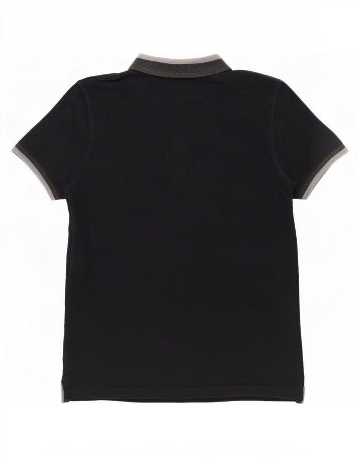 Lyle & Scott Herren-Poloshirt aus mittelschwarzer Colourblock-Baumwolle