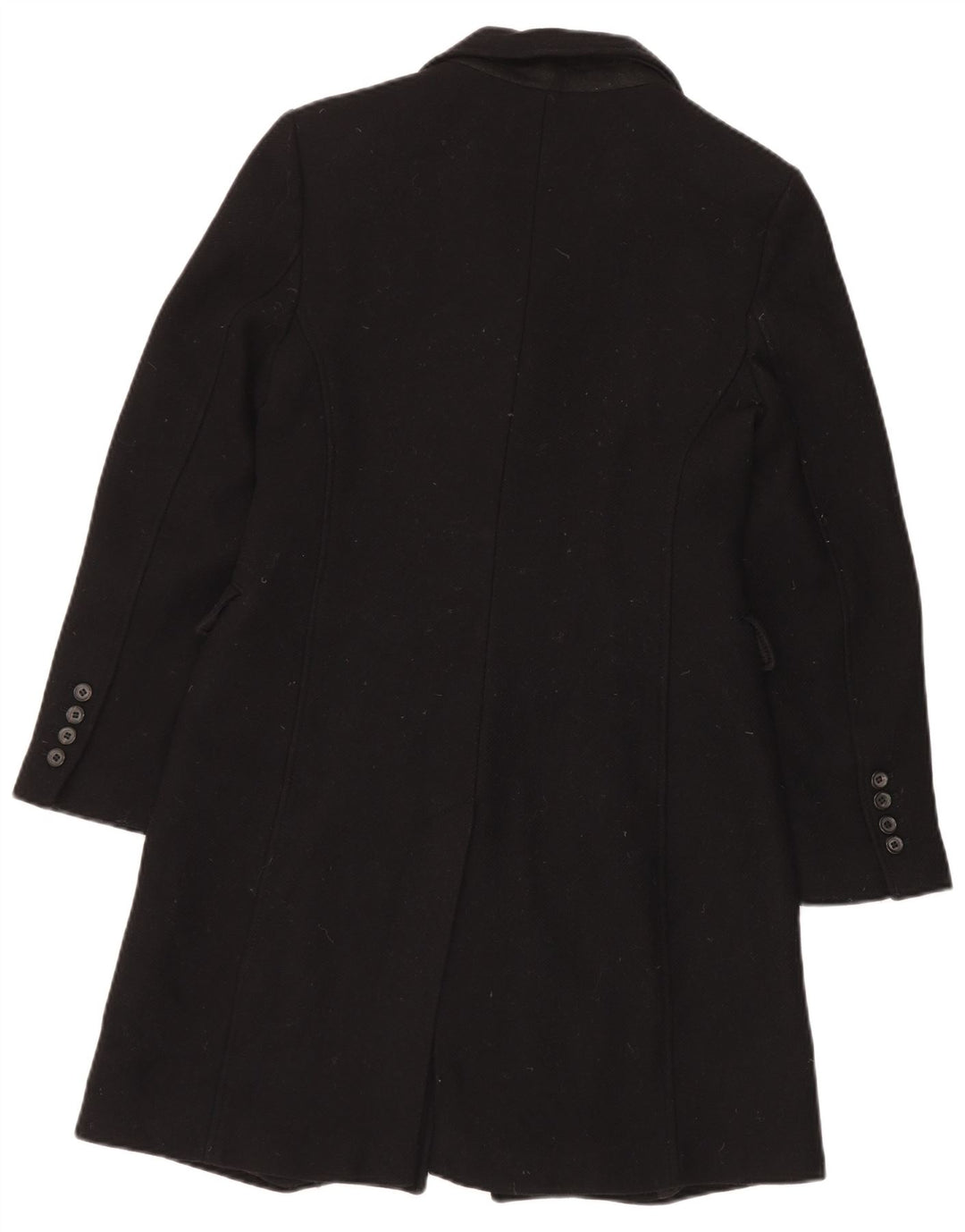 Zara Damen Mantel UK 10 Small Schwarze Wolle