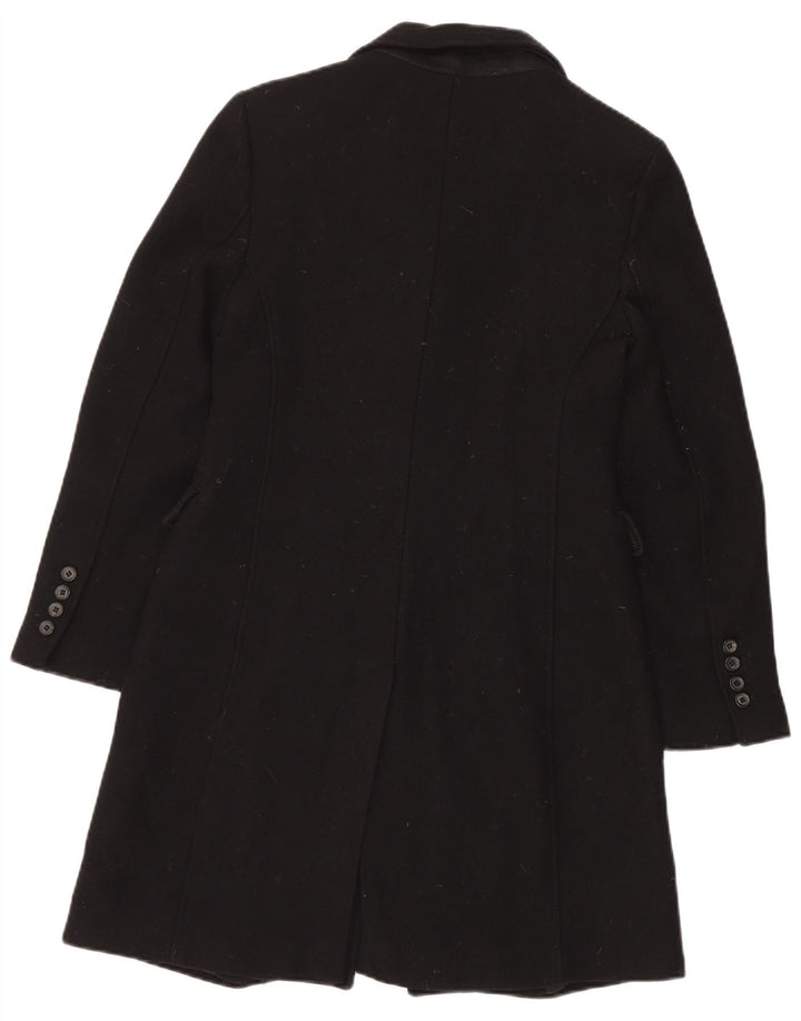 Zara Damen Mantel UK 10 Small Schwarze Wolle