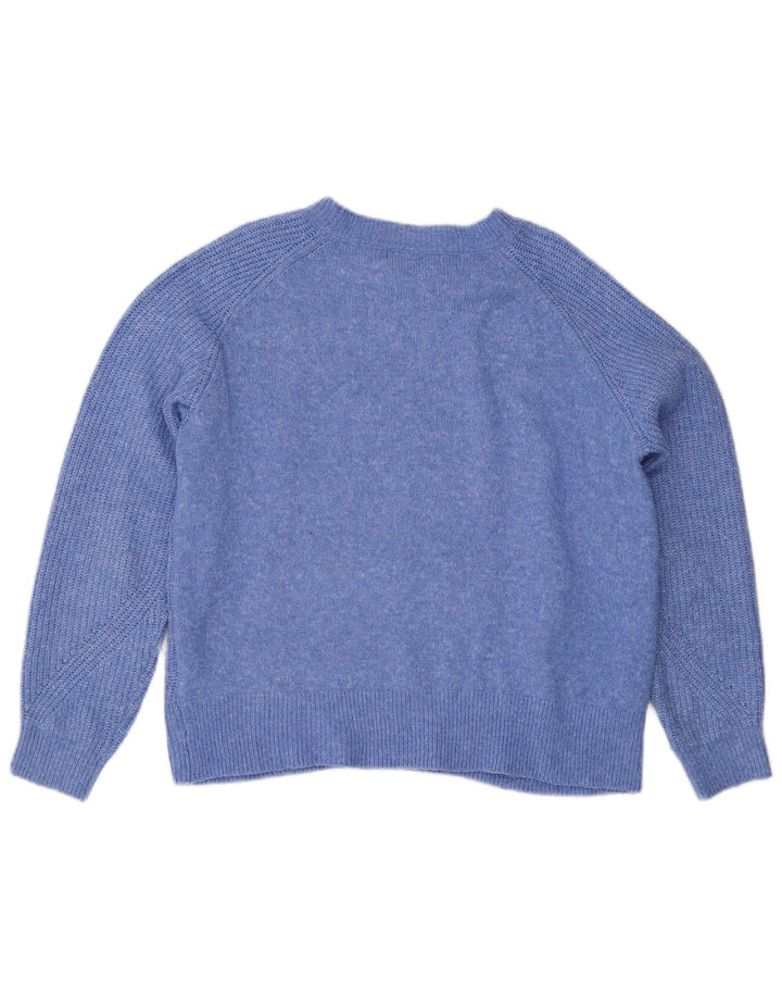 Marks & Spencer Damen Übergroßer Pullover mit Rundhalsausschnitt, UK 14, Mittelblau