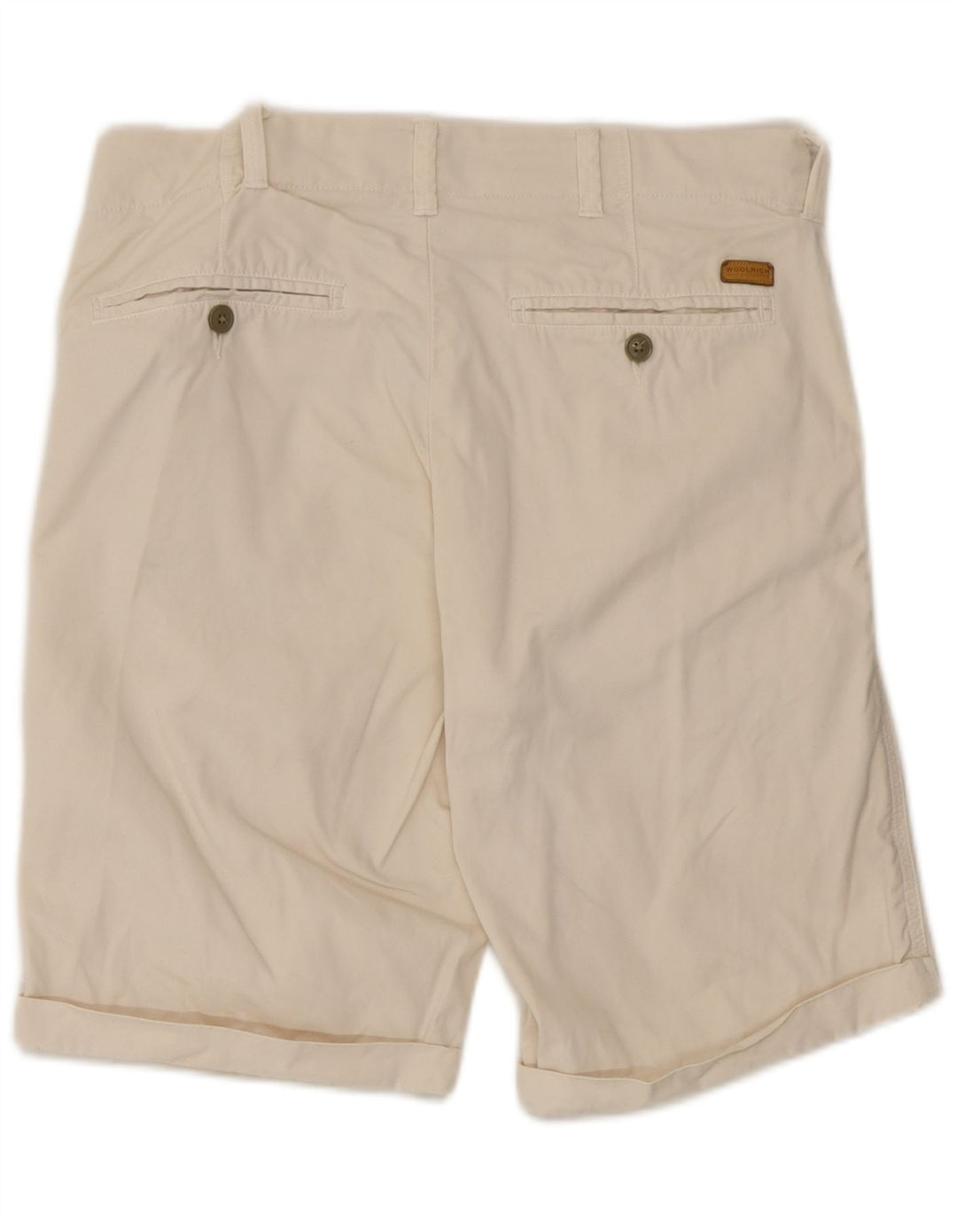 Woolrich Herren-Chino-Shorts, W29, Größe S, cremefarbene Baumwolle