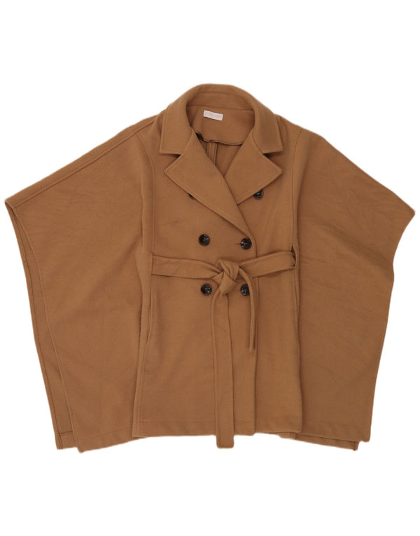 Diana Gallesi Damen Zweireihiger Cape-Mantel, Einheitsgröße, Beige, Polyester