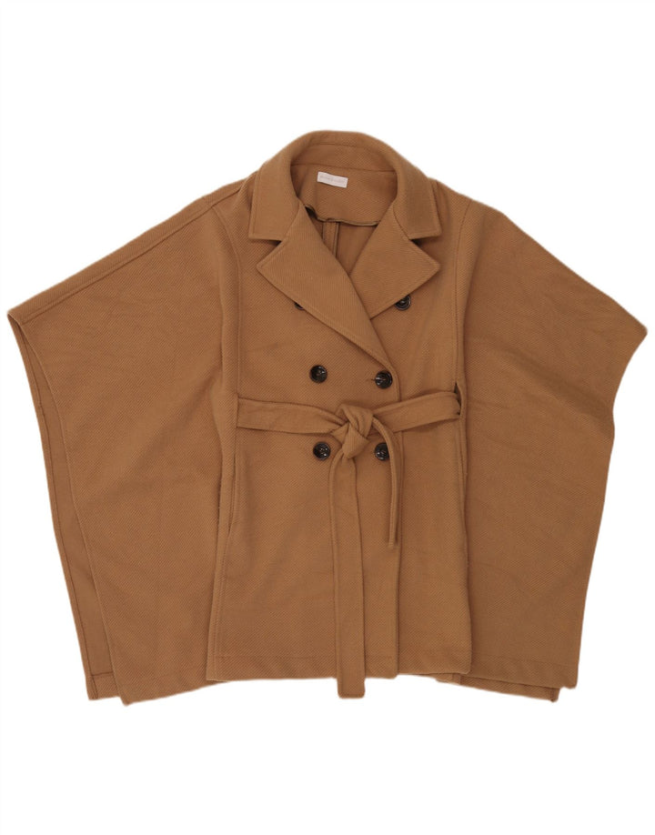 Diana Gallesi Damen Zweireihiger Cape-Mantel, Einheitsgröße, Beige, Polyester