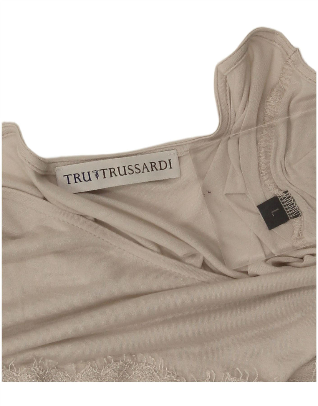 Trussardi Damen Blusenoberteil UK 14 Large Beige