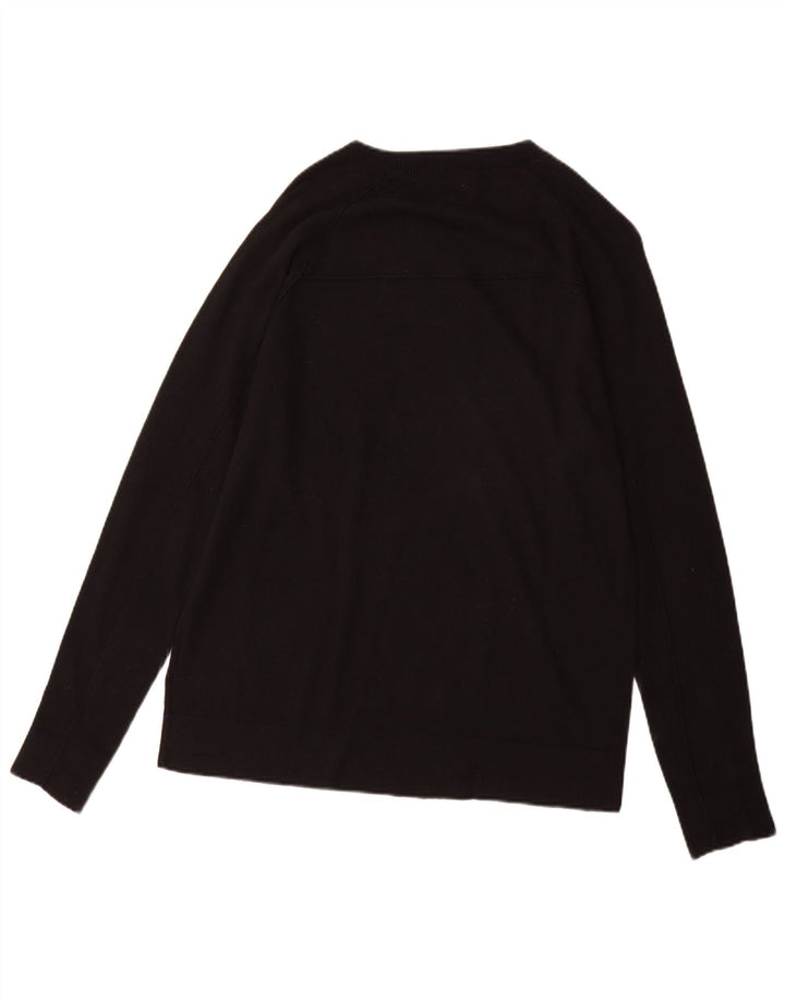 Farhi Herren-Pullover mit U-Boot-Ausschnitt, groß, aus schwarzer Baumwolle