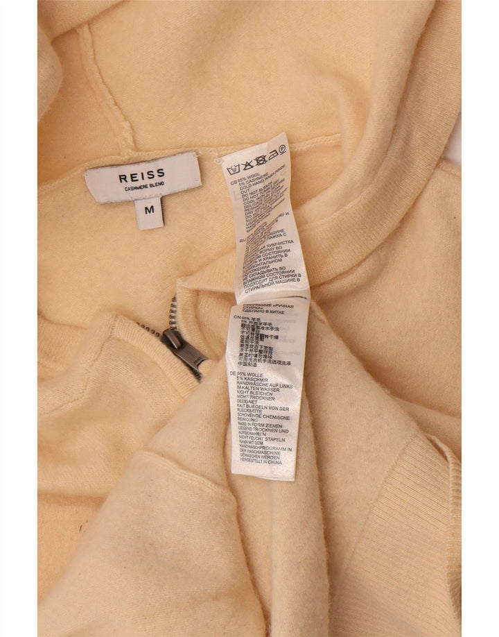 Reiss Damen Crop Cardigan Pullover UK 12 Medium Off White Wool