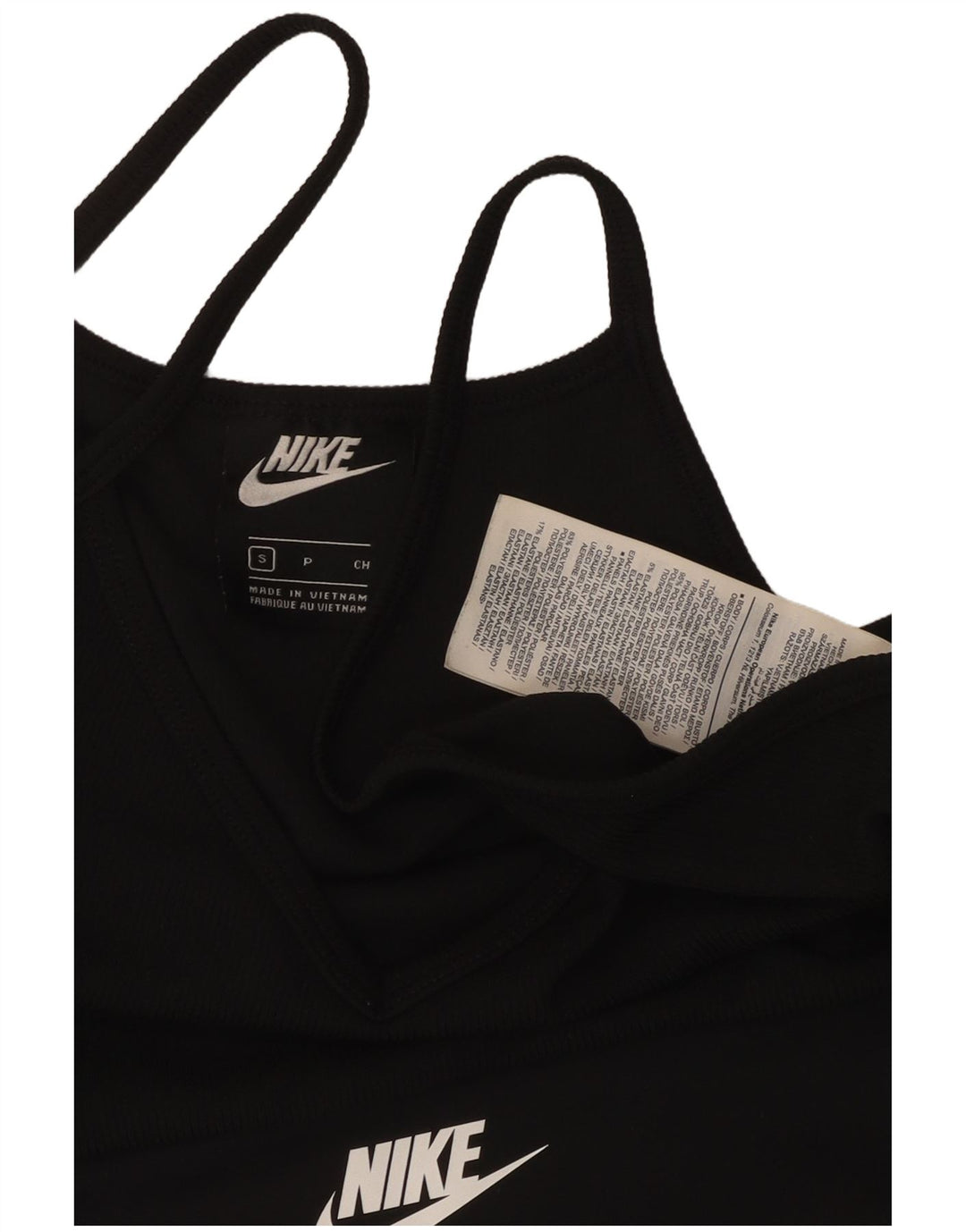 Nike Womens Graphic Sport Bra Top UK 10 Small Schwarz Polyester