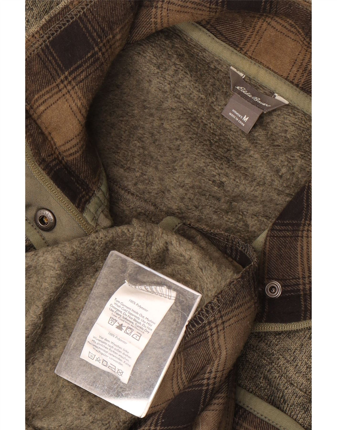 Eddie Bauer Damen-Trainingsanzug-Oberteiljacke UK 14 Medium Khaki Flecked