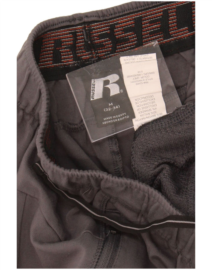 RUSSELL ATHLETIC Mens Tracksuit Trousers Medium Grey Rayon