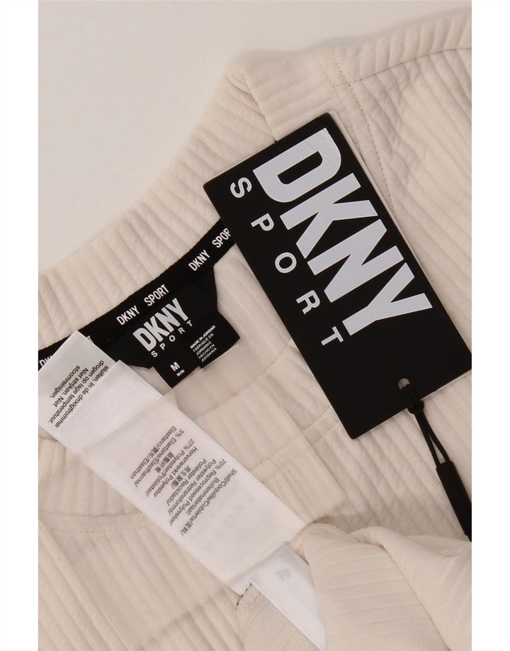 Dkny Damen-Sweatshirt-Pullover UK 14 Mittelweißes Polyester