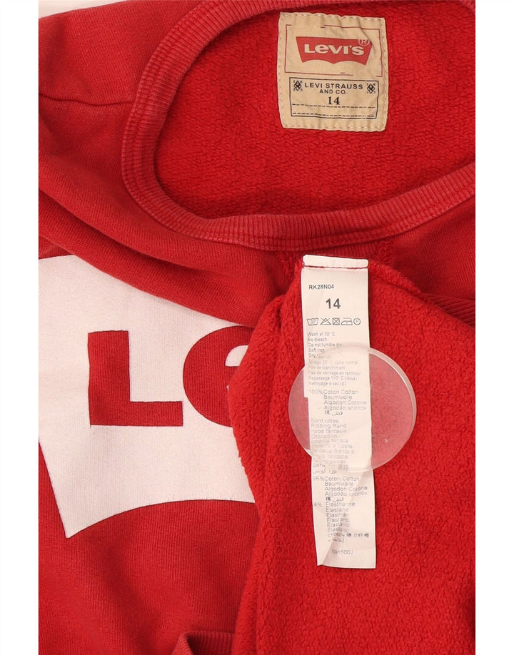 Levi's Jungen-Sweatshirt mit Grafik, 13–14 Jahre, rote Baumwolle