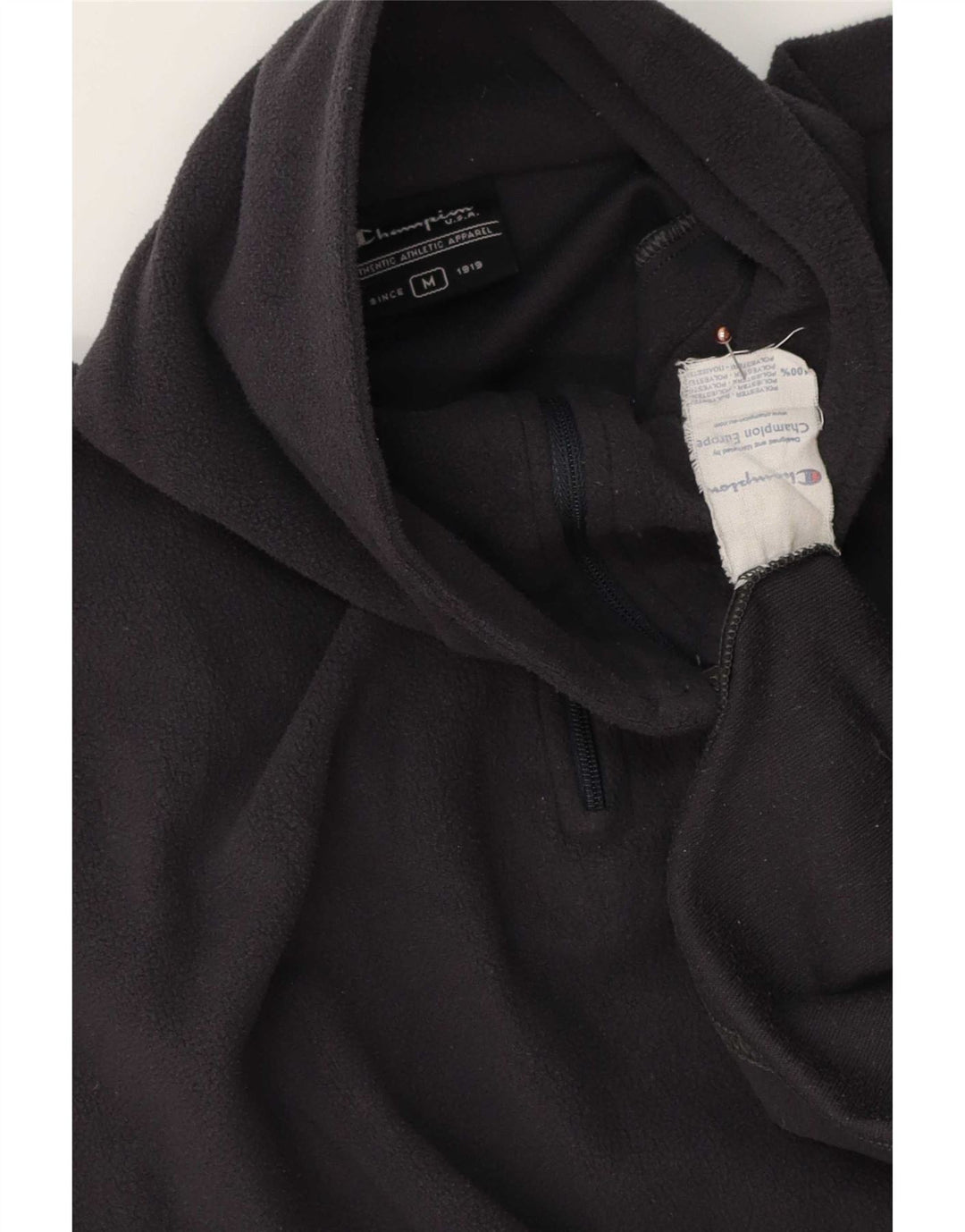 Champion Herren-Fleecepullover mit Reißverschluss am Hals, mittelgraues Polyester