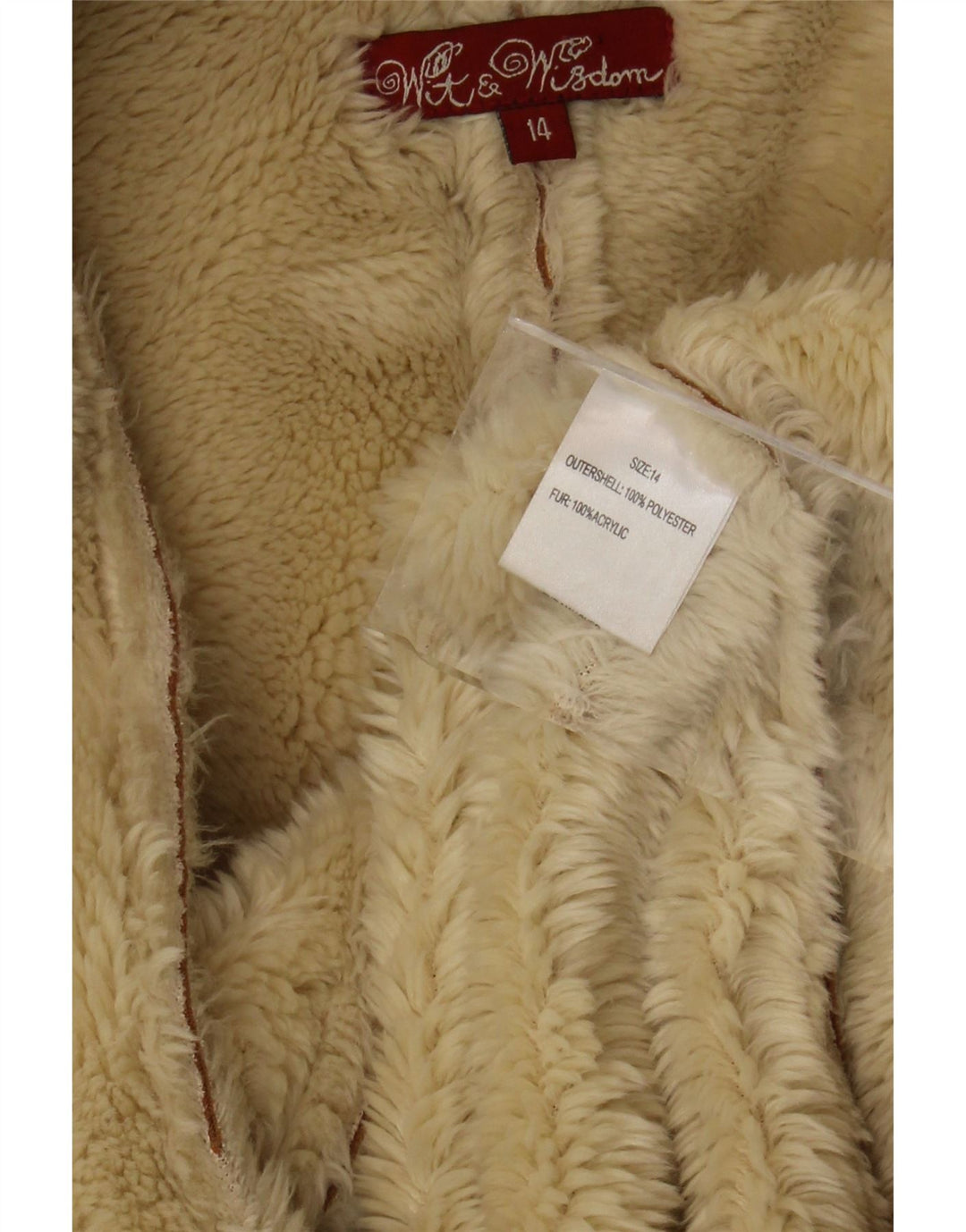 Wit & Wisdom Damen Übergroßer Sherpa-Mantel UK 14 Large Braun Polyester
