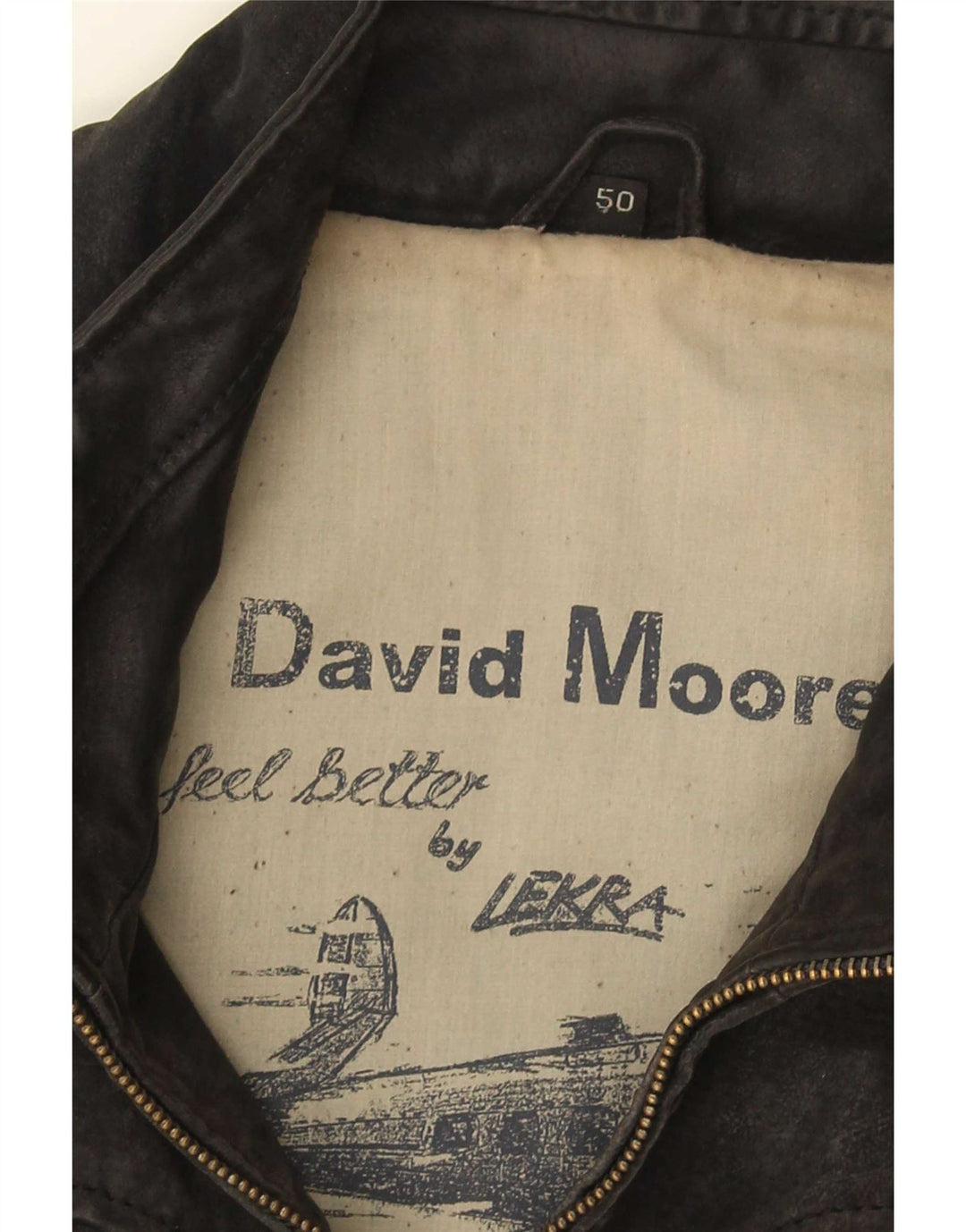 David Moore Herren Lederweste IT 50 Large Schwarz