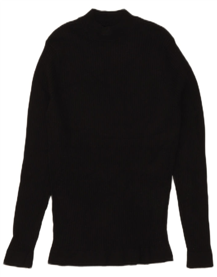 Zara Herren Rollkragenpullover Pullover Small Schwarz Viskose