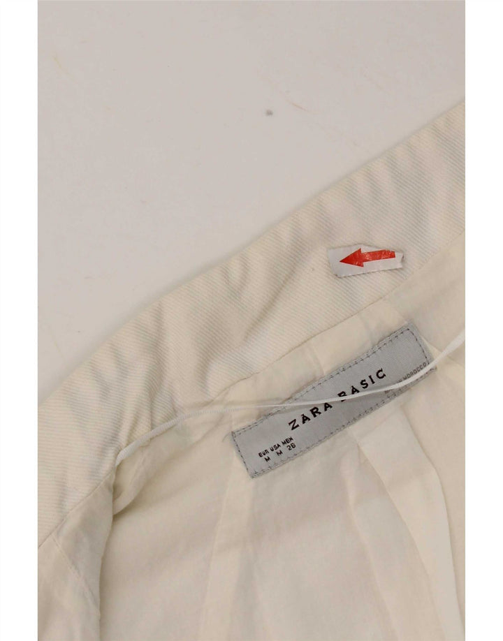 Offene Bolero-Jacke für Damen von Zara, UK 12, mittelweiße Baumwolle