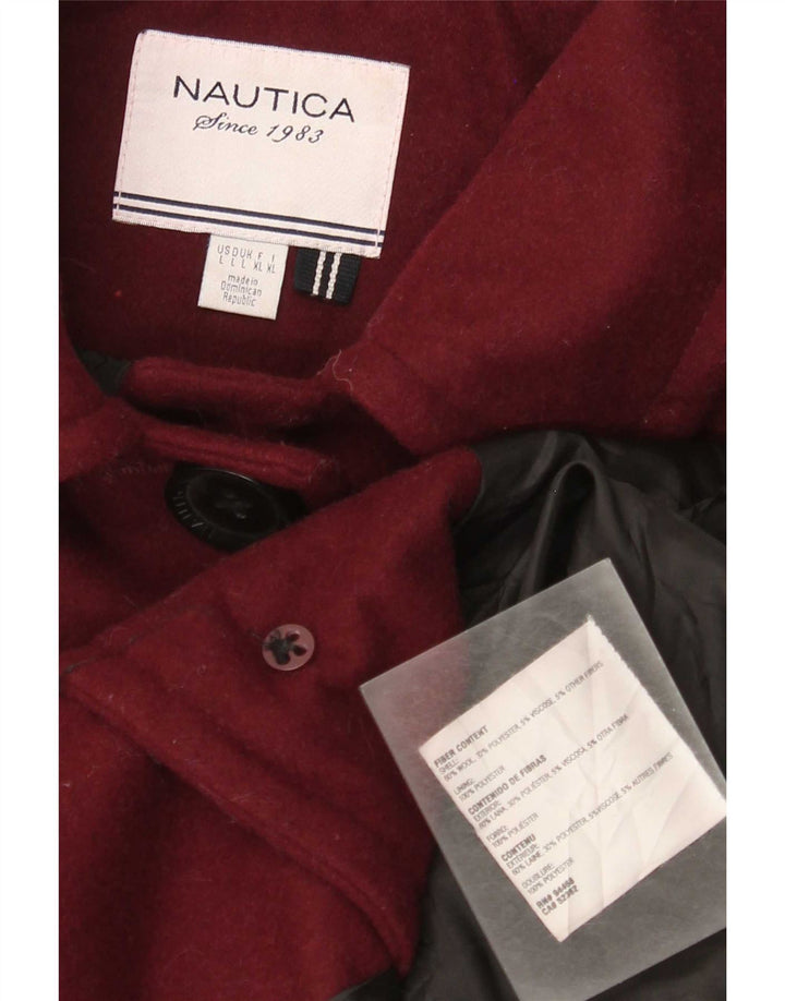 Nautica Damen 4-Knopf-Blazerjacke UK 16 Große burgunderrote Wolle