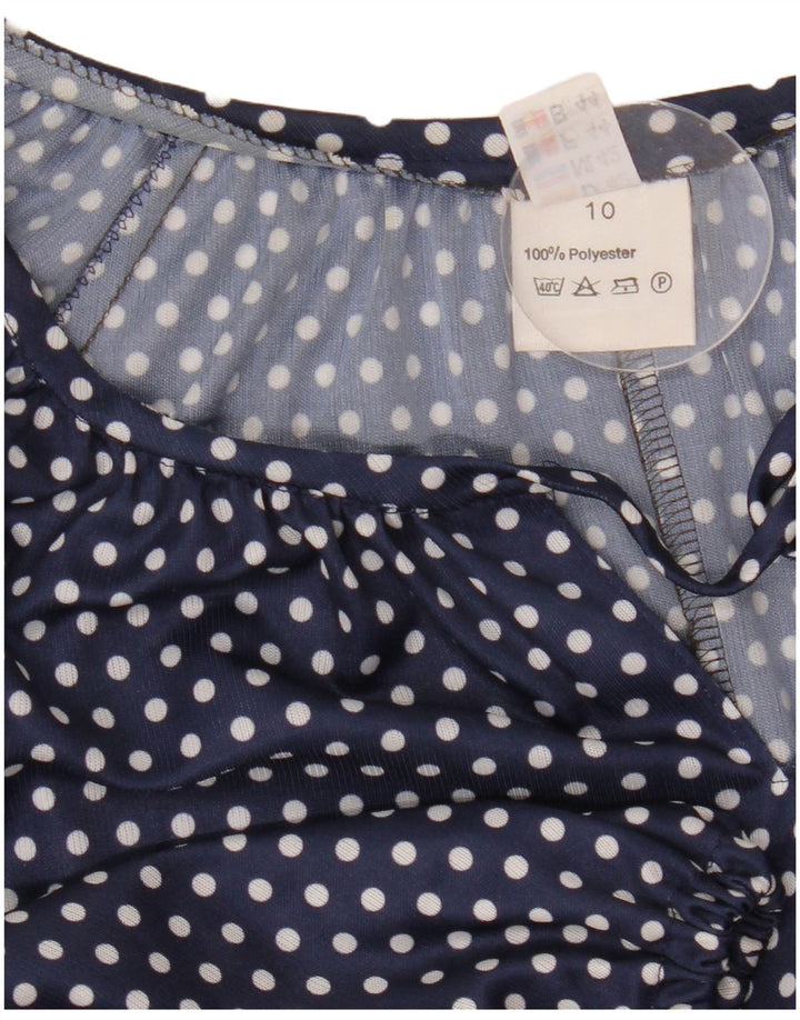 Durchsichtiges A-Linien-Kleid für Damen im Vintage-Stil, Gr. 10, Größe S, Marineblau, Polyester