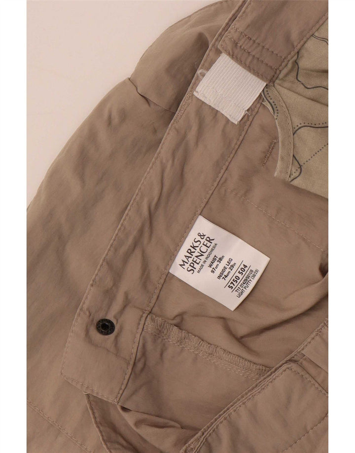 Marks & Spencer Herren Cargoshorts W38 XL Beige Baumwolle