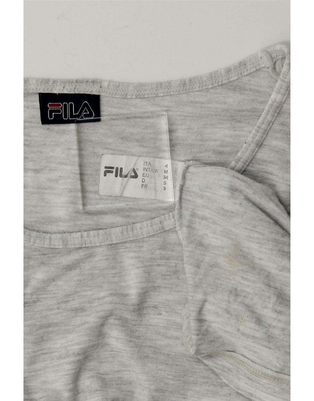 FILA Womens T-Shirt Dress UK 14 Medium Grey Modal Vintage Fila and Second-Hand Fila from Messina Hembry 