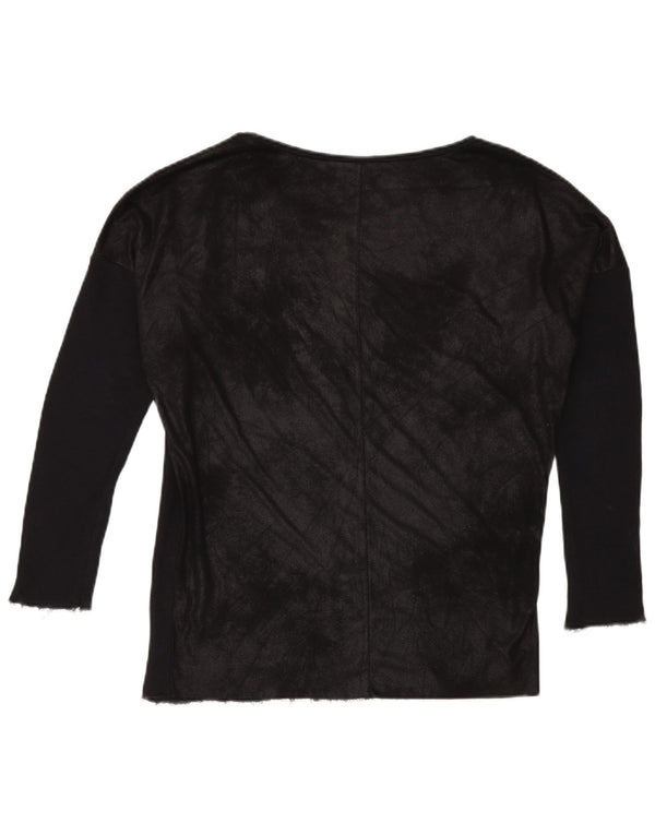 Guess Damen Übergroßes Top Langarm UK 10 Small Schwarz
