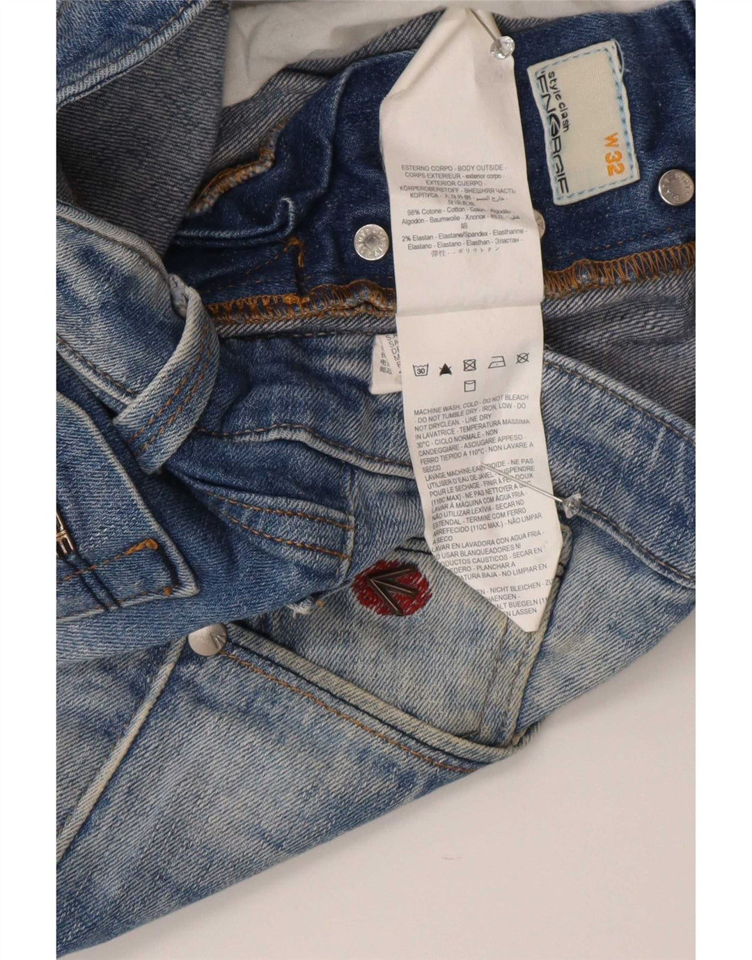 Energie Herren Denim Shorts W32 Mittelblaue Baumwolle