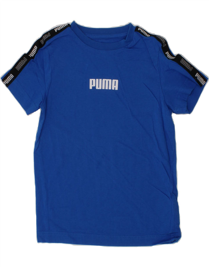 PUMA Boys Graphic T-Shirt Top 7-8 Years Blue Cotton Vintage Puma and Second-Hand Puma from Messina Hembry 