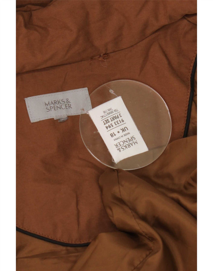 Marks & Spencer Damen Parka mit Kapuze, übergroß, Gr. 18, XL, Braun