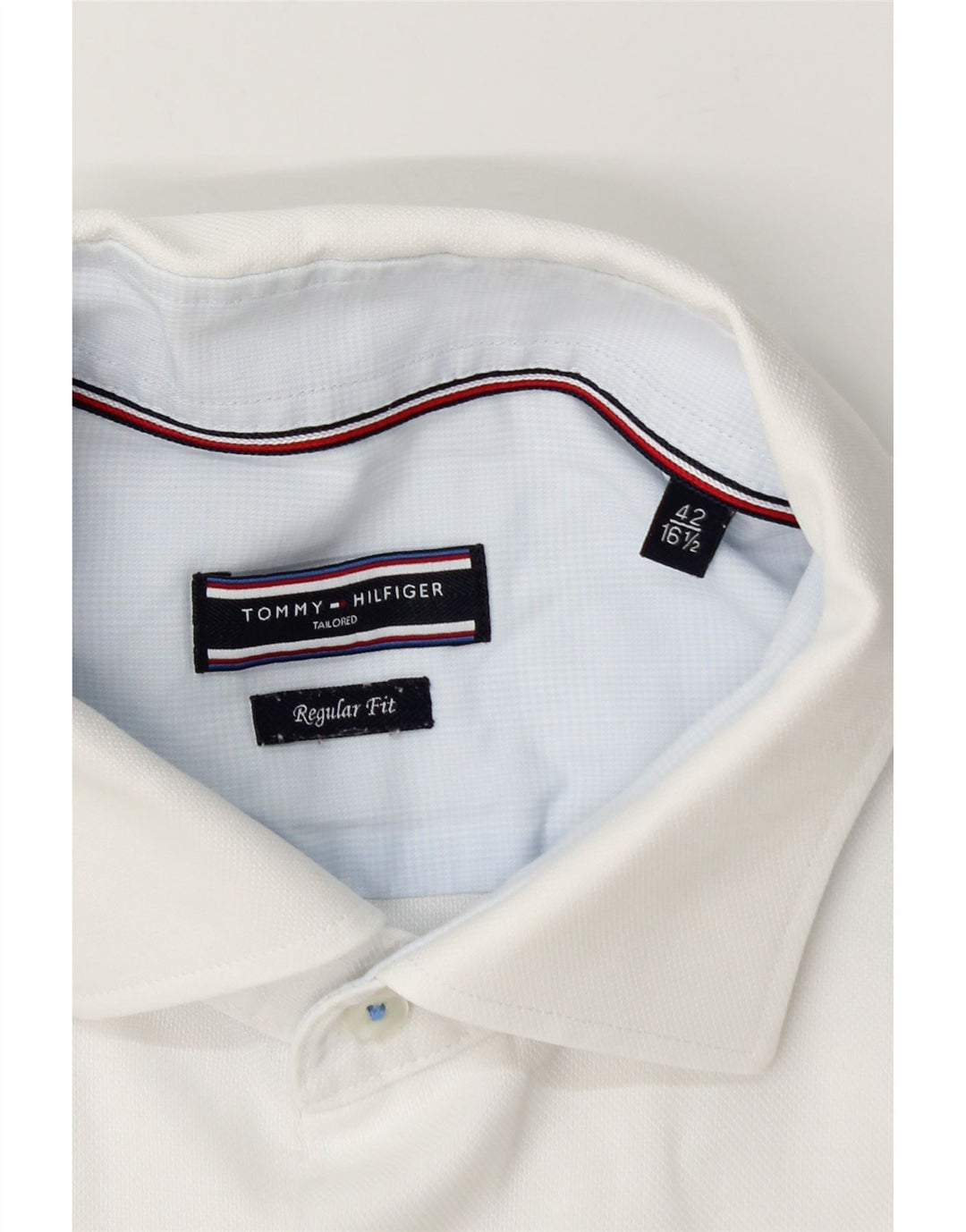 Tommy Hilfiger Herren-Hemd in normaler Passform, Größe 42 16 1/2 Large Weiß