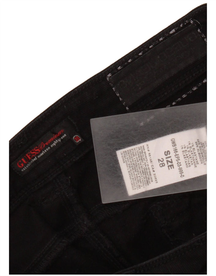 Guess Damen-Cropped-Jeans, W28, L23, schwarze Baumwolle