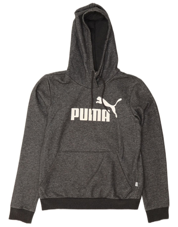 Puma Womens Graphic Hoodie Pullover UK 10 Small Graue Baumwolle
