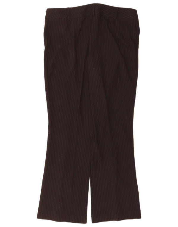 Marks & Spencer Damen Freizeithose UK 16 Large W34 L30 Schwarzer Nadelstreifen