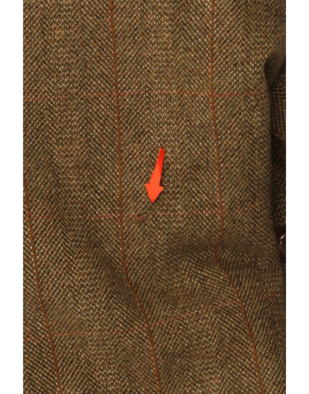 HUSKY Herrenmantel IT 48 Mittelbraunes Fischgrätenmuster