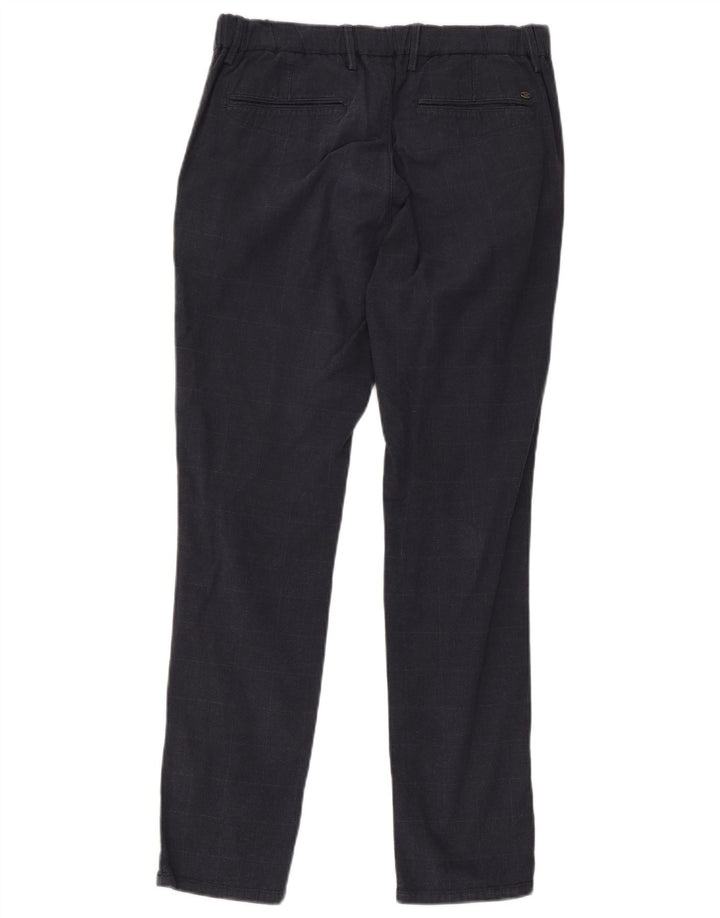 Massimo Dutti Herren Chinohose EU 42 Large W32 L29 Marineblau kariert