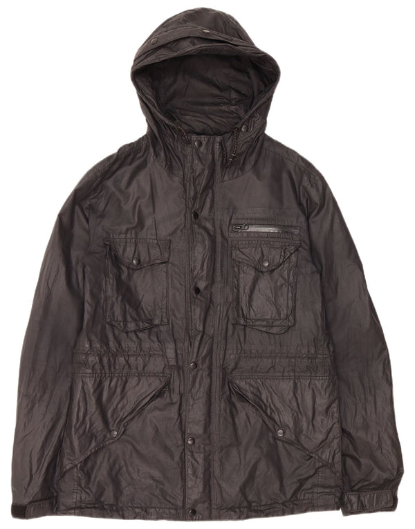 ALL SAINTS Herren-Utility-Jacke mit Kapuze, UK 38, mittelschwarz