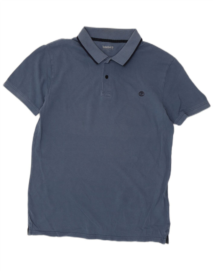 Timberland Slim Fit Poloshirt für Herren aus mittelblauer Baumwolle