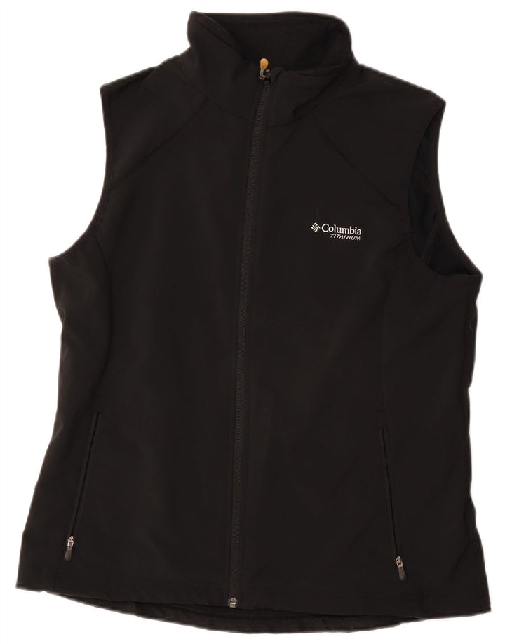COLUMBIA Womens Interchange Tracksuit Top Jacket UK 16 Large Black