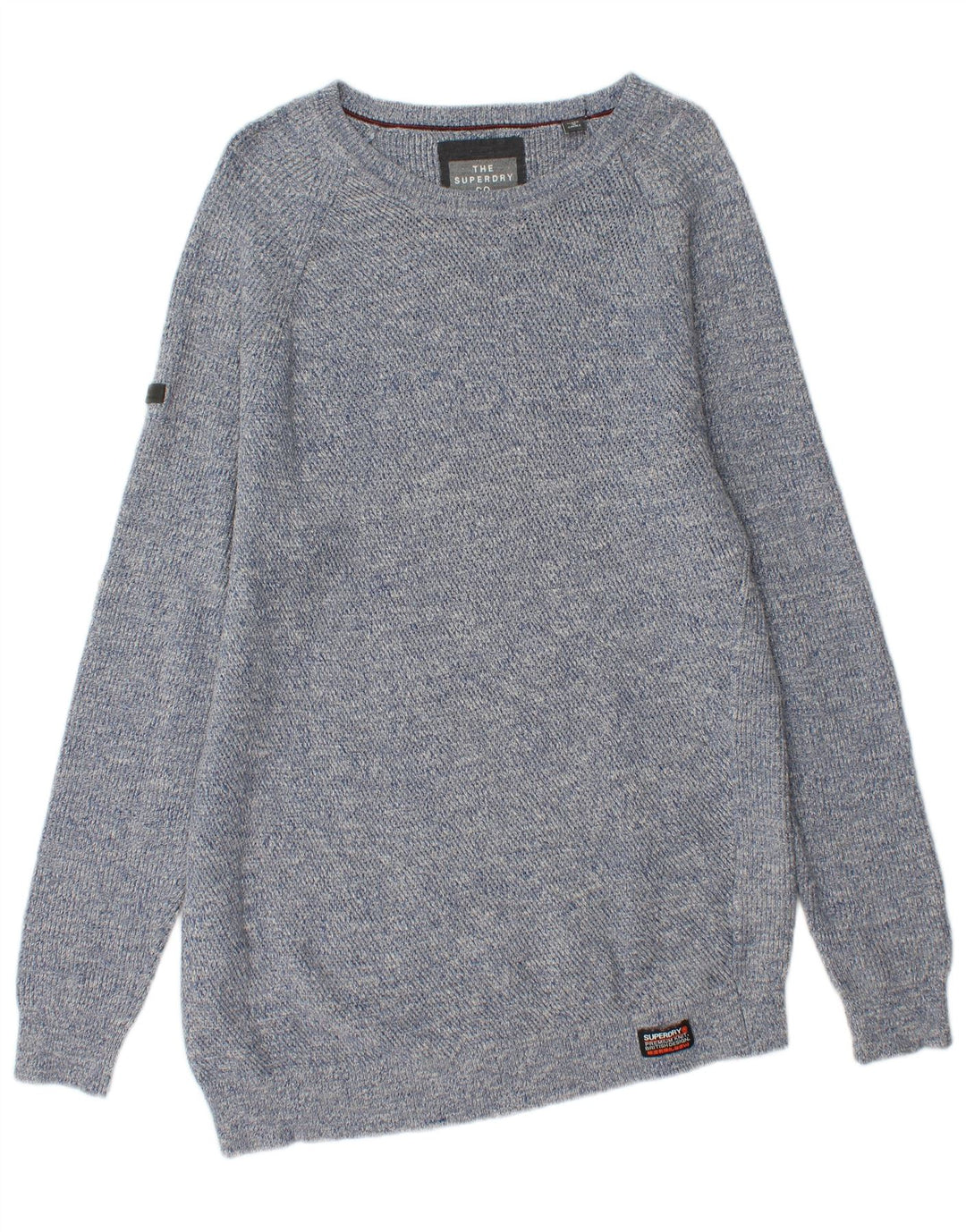 SUPERDRY Damen Longline-Pullover mit U-Boot-Ausschnitt, UK 20 2XL, blaue Baumwolle