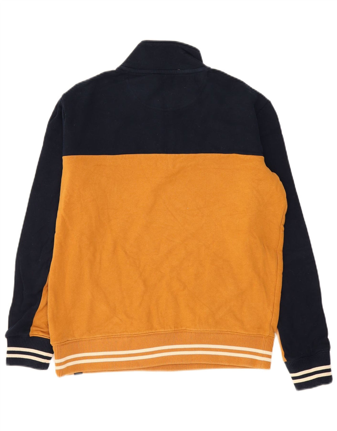 Marks & Spencer Herren-Sweatshirt mit Reißverschluss am Hals, groß, gelb, Farbblock