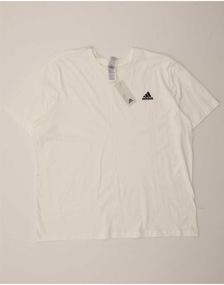 Adidas Herren T-Shirt Top 2XL Weiße Baumwolle